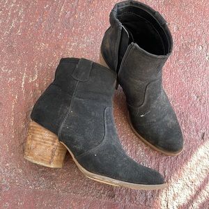 Carlos black suede booties. Size 6.5. worn.